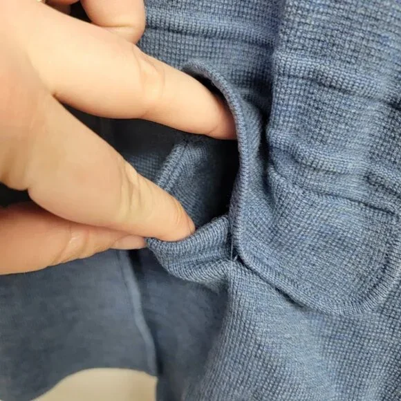 Talbots Womens Blue Pure Merino Wool Knit Blazer Sz M Two Button Pockets Career - Picture 4 of 11